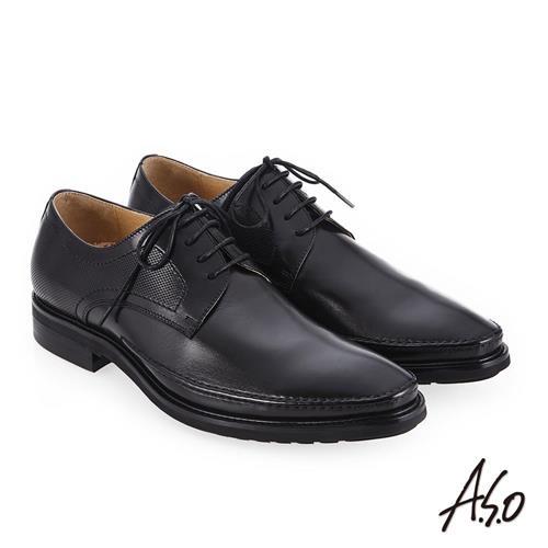 A.S.O 零壓挺力 英倫時尚真皮鞋-黑