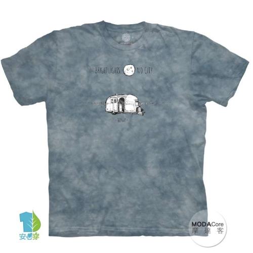 摩達客(預購)(4XL-5XL)美國進口The Mountain露營月光下純棉環保藝術中性短袖T恤