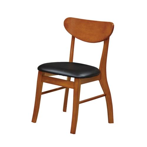 Boden-查克實木皮面餐椅/單椅(黑色)