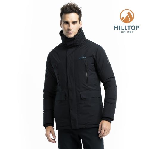 【hilltop山頂鳥】男款WINDSTOPPER保暖蓄熱羽絨短大衣F22M01魚子醬黑