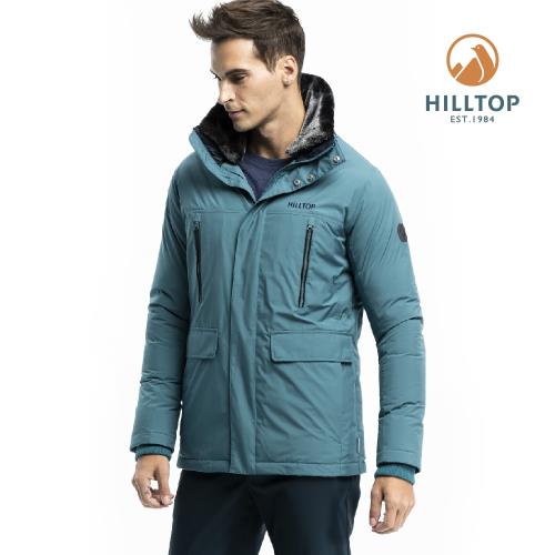 【hilltop山頂鳥】男款WINDSTOPPER保暖蓄熱羽絨短大衣F22M01壁毯綠