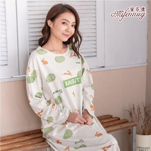 【MFN 蜜芬儂】快樂森林純棉長袖洋裝睡衣(100%棉)