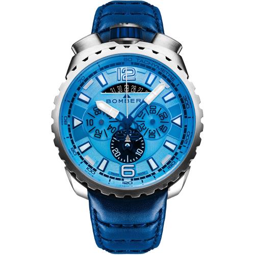 BOMBERG 炸彈錶 BOLT-68 冰川藍洞計時手錶-/45mm BS45CHSS.050-7.3