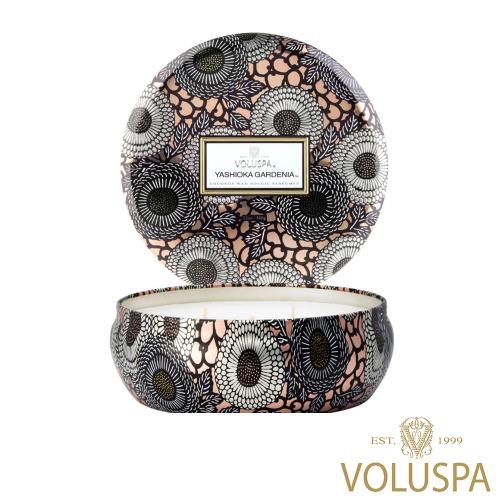 美國 VOLUSPA  Japonica日式庭園系列 Yashioka Gardenia 吉岡梔子花 錫盒 340g 香氛蠟燭