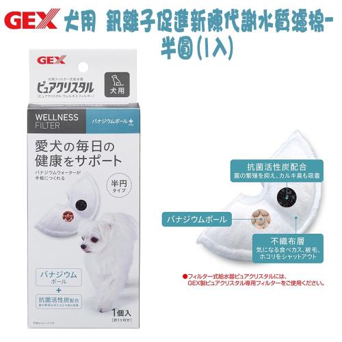 GEX 犬用 釩離子促進新陳代謝水質濾棉-半圓(1入) X 1盒