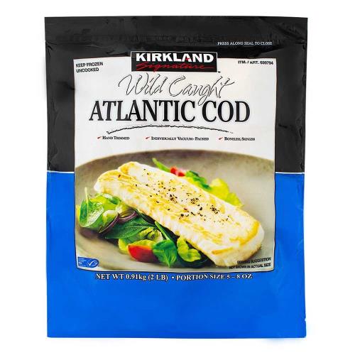 量販名店 科克蘭冷凍野生大西洋鱈魚 0.91公斤