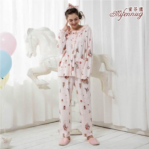 【MFN 蜜芬儂】台灣製-浪漫玫瑰鐵塔長袖睡衣(2尺碼-有厚度)