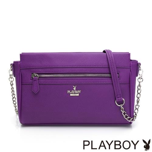 PLAYBOY-  斜背包 經典兔頭系列系列-亮紫色