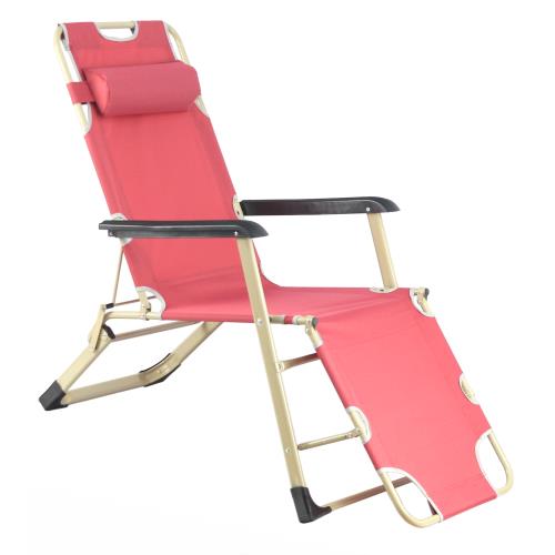 TreeWalker 新款單人加寬三段式躺椅(露營床)-紅 