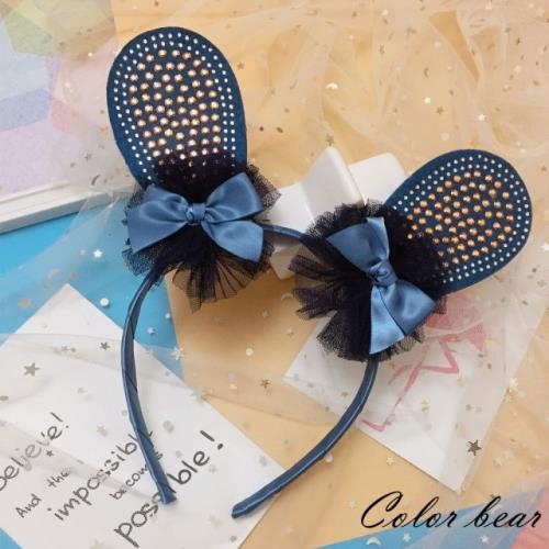 【卡樂熊】韓版紗紗蝶結造型髮箍(藍色)