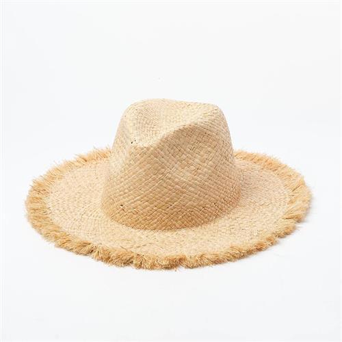【米蘭精品】草帽爵士帽-磨毛邊大簷手編雙層女帽子2款73zr80