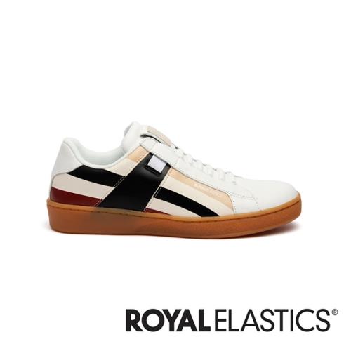 ROYAL ELASTICS Icon Cross 白黑紅真皮運動休閒鞋 (女) 92983-071