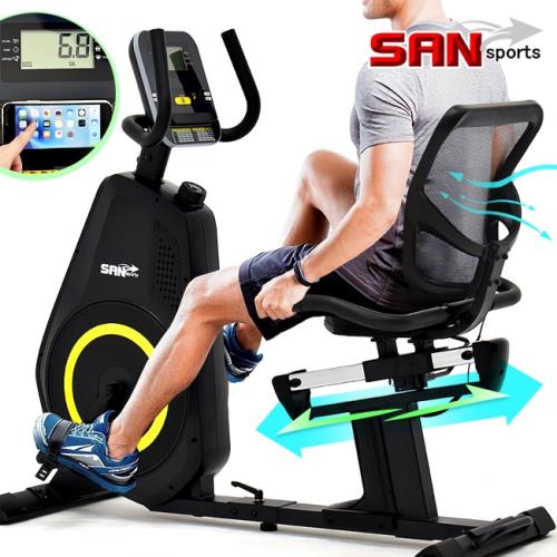 SAN SPORTS 專業級磁控躺臥式健身車(距離調整+透氣靠背)