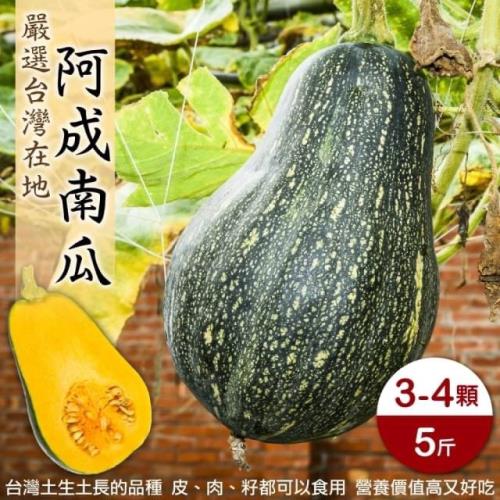 果農直配-台灣阿成南瓜1箱(約3-4顆_約5斤/箱)