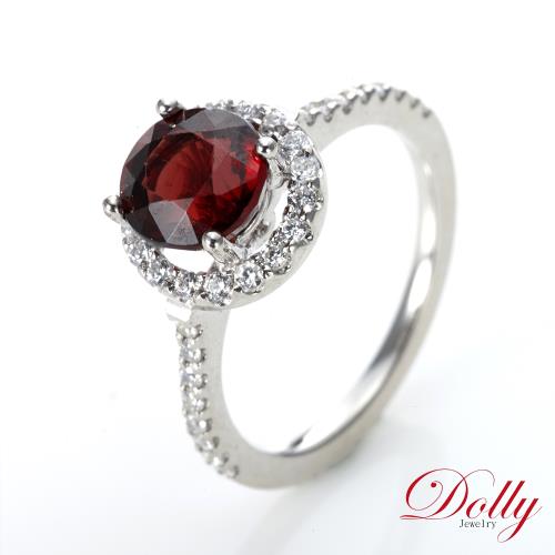 Dolly 天然赤血豔紅尖晶石1克拉 14K金鑽石戒指
