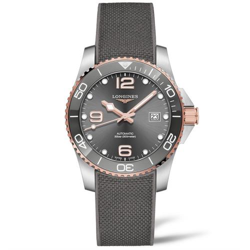 LONGINES 浪琴 康卡斯潛水系列 深海征服者玫瑰金陶瓷框腕錶 L37813789 / 41mm