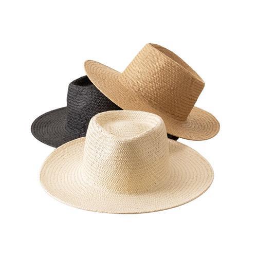 【米蘭精品】草帽爵士帽-大簷簡約純色旅遊女帽子3色74bw24