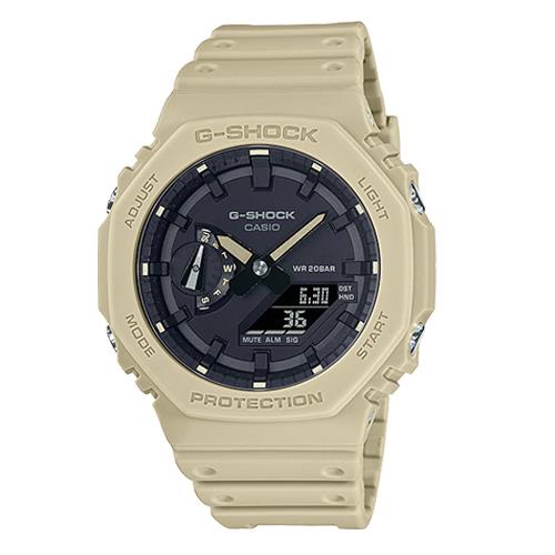 【CASIO 卡西歐】G-SHOCK 雙顯 男錶 樹脂錶帶 LED 防水200米 GA-2100(GA-2100-5A)