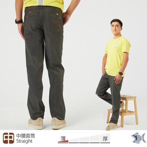 NST Jeans 夏季薄款 咖啡系鐵灰色 吸排紗休閒男褲-中腰直筒 395(66740)