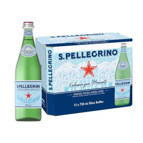 S. PELLEGRINO聖沛黎洛 義大利氣泡礦泉水 玻璃瓶裝750mlx12pcs/箱