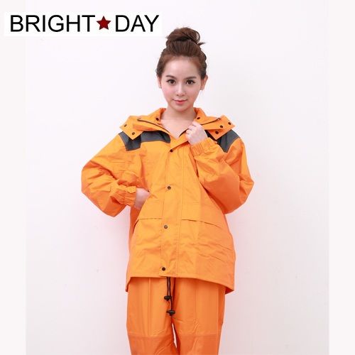 BrightDay風雨衣兩件式 - 超人氣日本款-率性橘