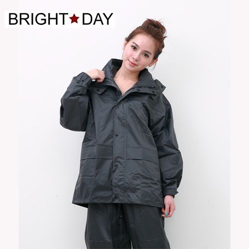 BrightDay風雨衣兩件式 - 超人氣日本款-橄欖灰