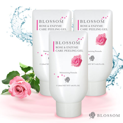 【BLOSSOM】玫瑰植萃保濕修護酵素去角質凝膠(120ML/瓶 共3瓶)