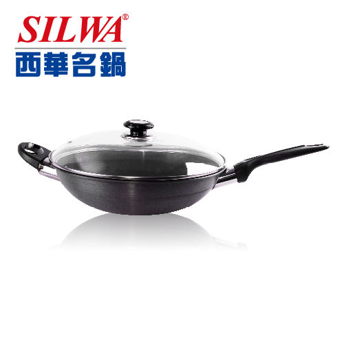 《西華SILWA》冷泉科技超厚合金炒鍋32CM(玻璃蓋)