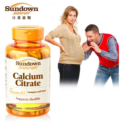 【美國Sundown日落恩賜】純化檸檬酸鈣+天然維生素D3(100錠/瓶)