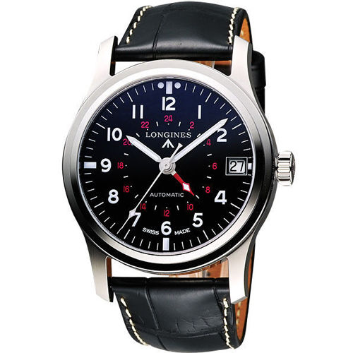 LONGINES Heritage Avigation GMT 機械腕錶-黑/44mm