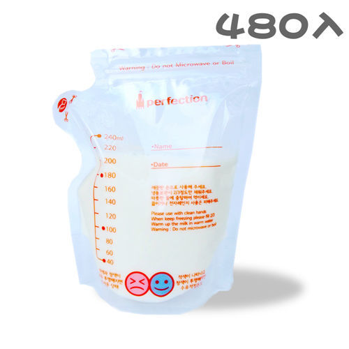【傳佳知寶】茶壺型直立式辨溫母乳冷凍袋 240ML  (480入環保包)