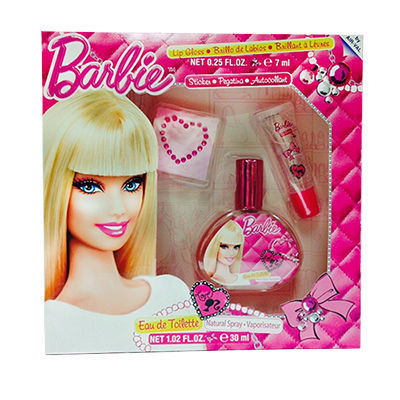 Barbie 時尚芭比 淡香水禮盒-彩妝版 (淡香水30ml/唇蜜7ml/水鑽貼紙*1)【贈】Disney噴霧隨機款x1