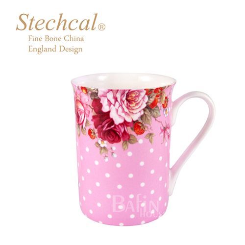 【Stechcal】波蘭玫瑰骨瓷馬克杯-粉 350ml(W30M3082)