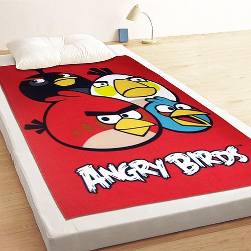 【享夢城堡】Angry Birds憤怒鳥 飛鳥聚聚樂 刷毛毯