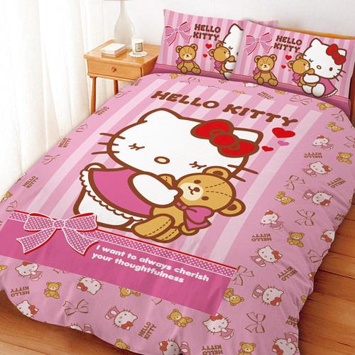 【享夢城堡】HELLO KITTY 我愛麻吉熊系列-單人三件式床包涼被組