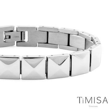 【TiMISA】菱格鉚釘-全亮版 純鈦手鍊