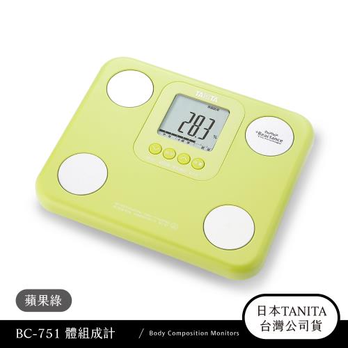 日本TANITA 七合一羽量輕巧體組成計-BC751-蘋果綠-台灣公司貨