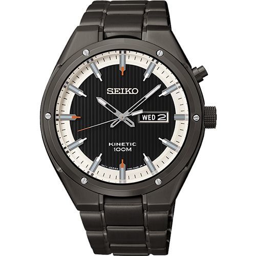 SEIKO Kinetic 極地傳說人動電能腕錶-IP黑5M83-0AB0SD 