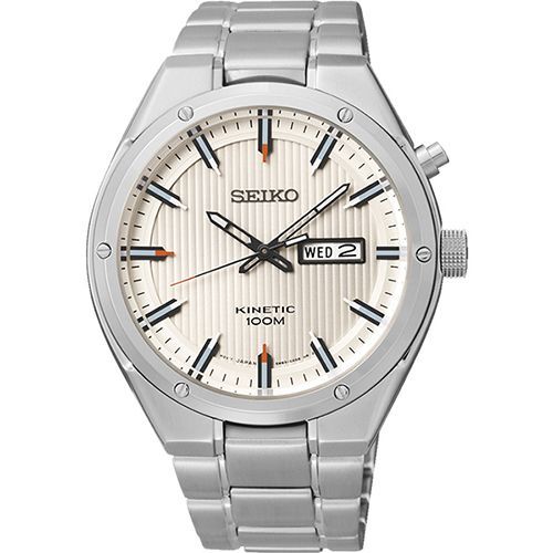 SEIKO Kinetic 極地傳說霸氣人動電能腕錶-銀5M83-0AB0S 