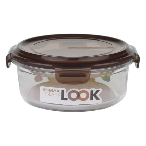 KOMAX 巧克力圓形強化玻璃保鮮盒 800ml (59078)