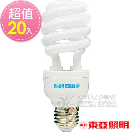 東亞照明 24W半螺型燈泡【台灣製造 】白光20入