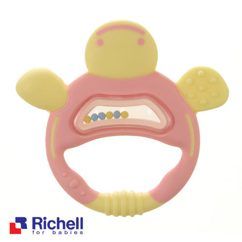 Richell日本利其爾 固齒器-粉紅色手指形狀(盒裝)