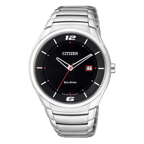 CITIZEN Eco-Drive 運動風簡約光動能腕錶-黑x銀  BM6951-57E