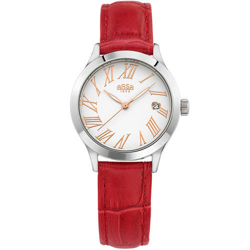 ARSA優雅仕女時尚腕錶-白-黑-紅-33mm