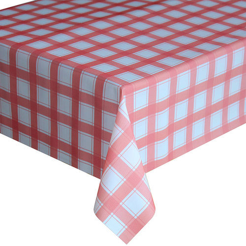 巴芙洛 紅色小格防水桌巾135×180cm