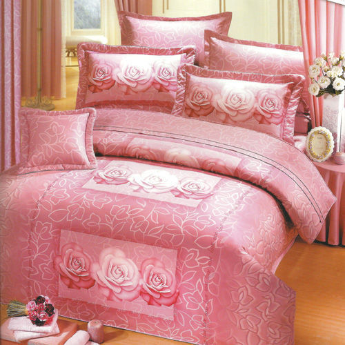 【艾莉絲-貝倫】玫瑰物語(6.0呎x7.0呎)四件式雙人特大(100%純棉)鋪棉兩用被套床包組(粉紅色)