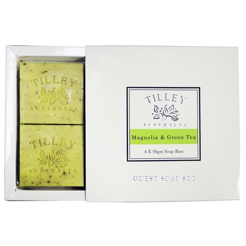 Tilley百年特莉 木蘭花綠茶香氛植物皂4入禮盒（50gmx4）