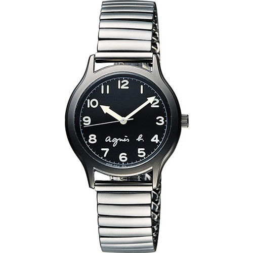 agnes b. 25周年紀念復刻經典腕錶-黑x灰/34mm VJ21-KR00D(BH8018X1)