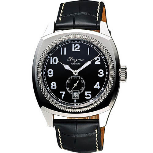LONGINES Heritage 1935 復刻經典小秒針機械腕錶-黑/42mm L27944532