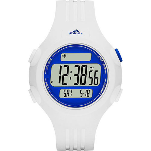 adidas 精英休閒冷光電子腕錶-藍x白/42mm ADP3151